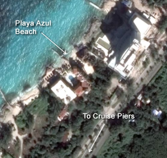 Playa Azule beach in cozumel