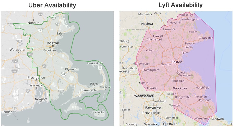 Boston Uber & Lyft map