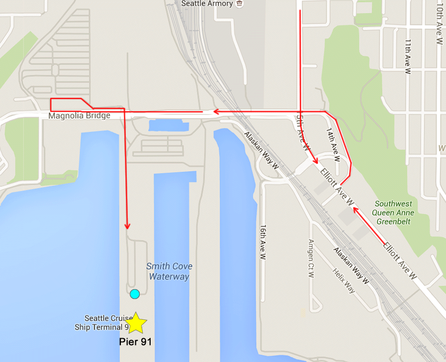 map of seattle cruise ship port