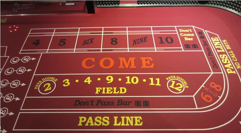 Cruise ship craps table