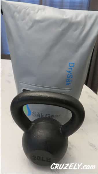 Kettlebell in dry bag