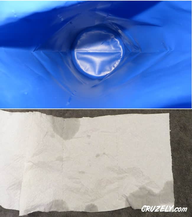 Water inside the Ultra Dry bag