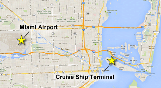 getting from the airport to the miami cruise port (port