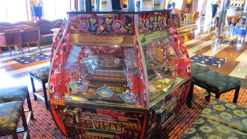 coin pusher machine on a cruise