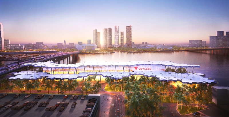 Virgin cruise terminal skyline