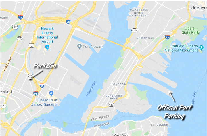 Cape Liberty Cruise Parking Map