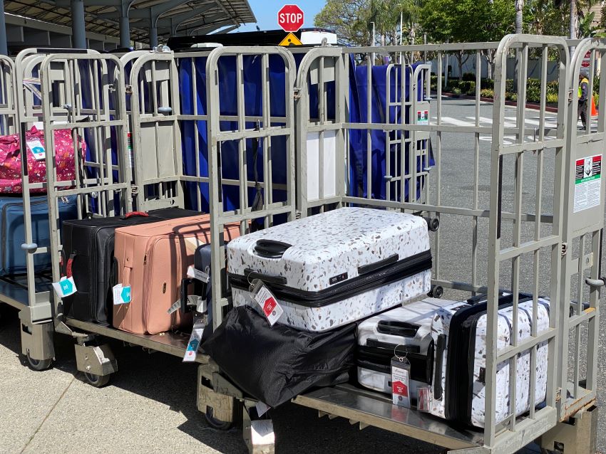 Luggage carts with bags