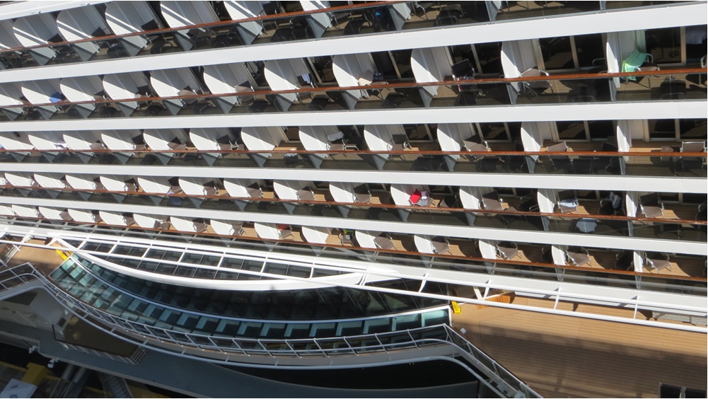 Cruise ship cabin balconies