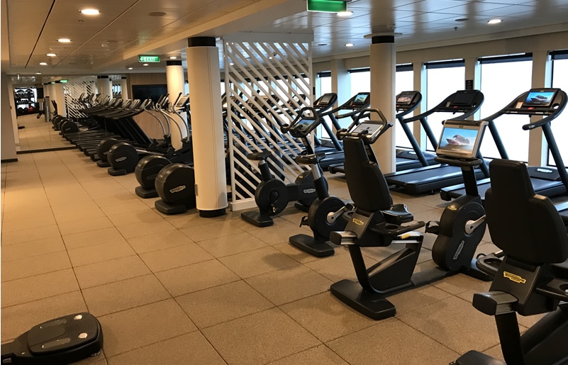 Treadmills on a cruise ship