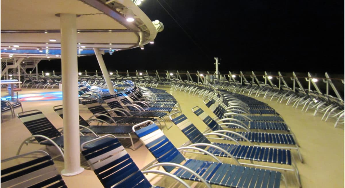 Empty cruise ship deck