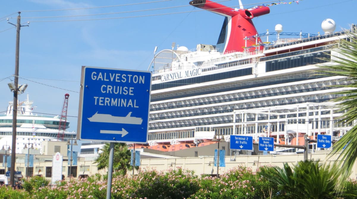 Galveston cruise terminal signs