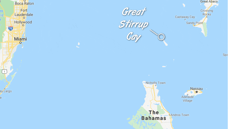 Location of the island in the Bahamas