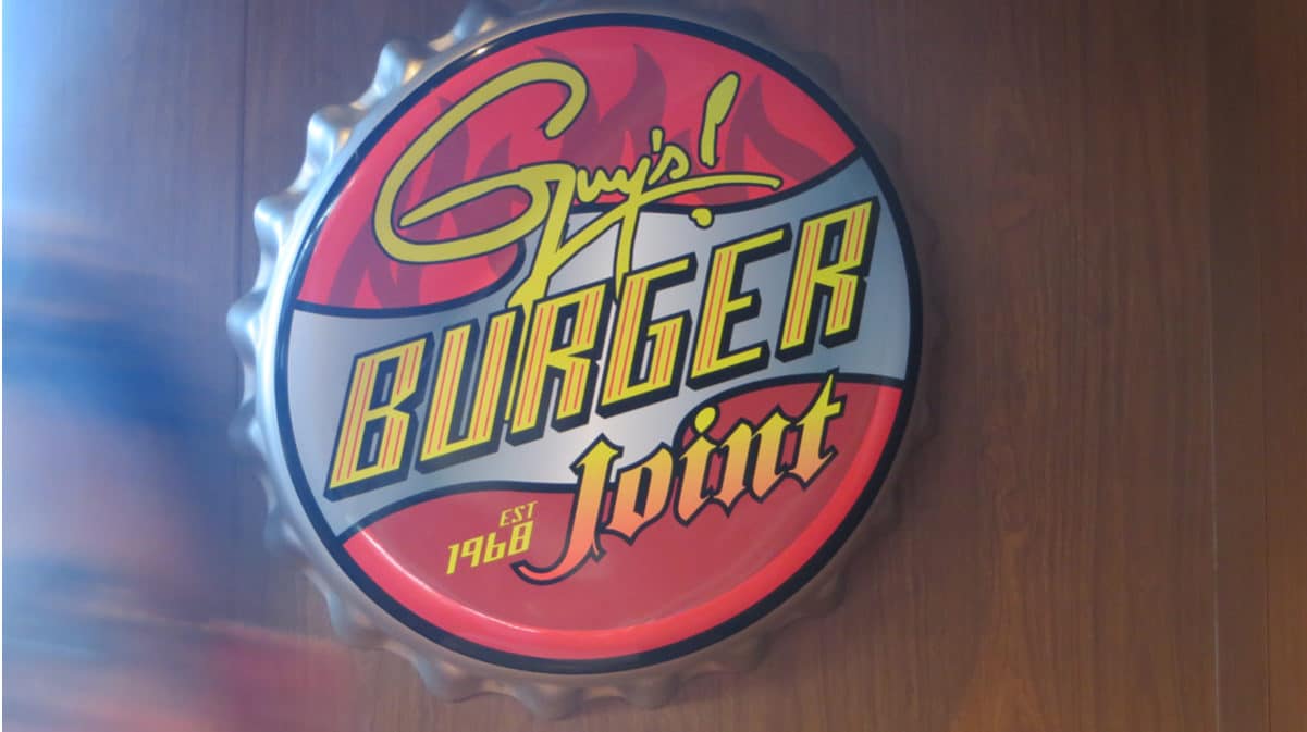 Sign for Guy's Burger Joint on Carnival Ship