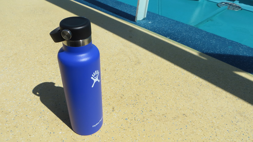 Hydro Flask on a cruise deck