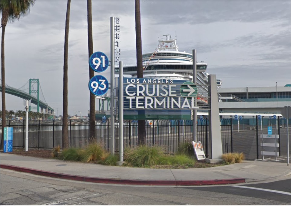 Sign at the entrance of the Los Angeles Cruise Terminal