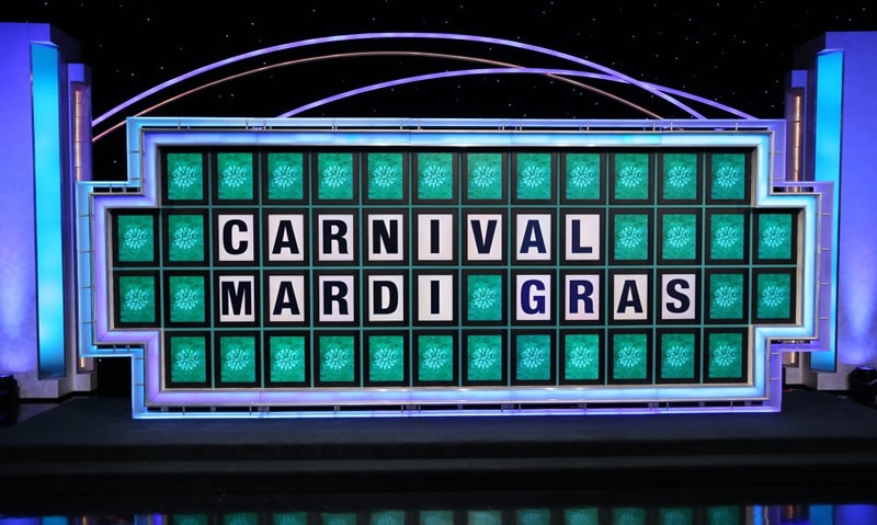 Mardi Gras name announcement on Wheel of Fortune