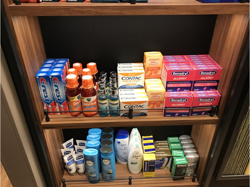 Medicine and toiletries for sale on a cruise ship