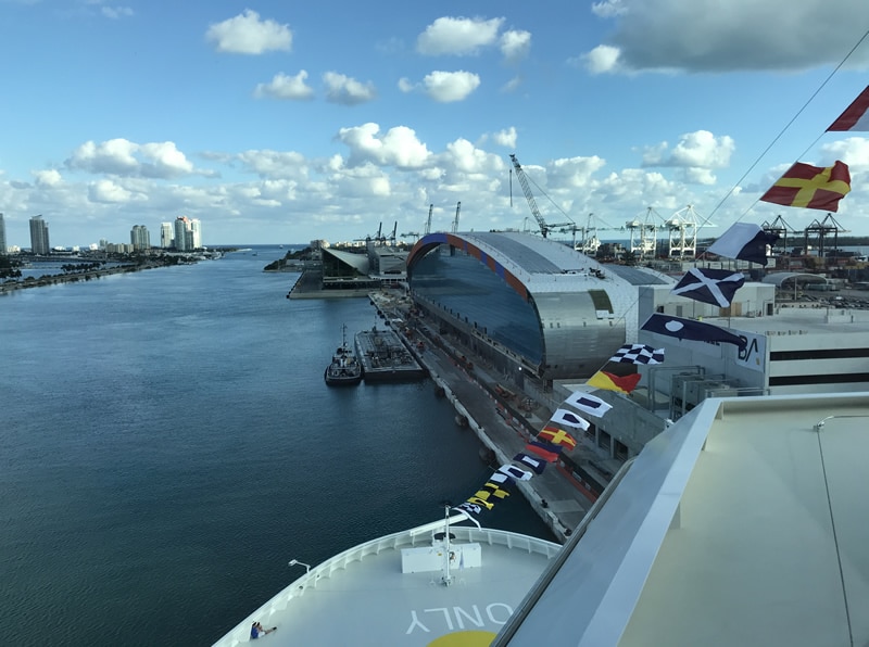 View of new terminal from Norwegian Cruise Lines from Port of Miami