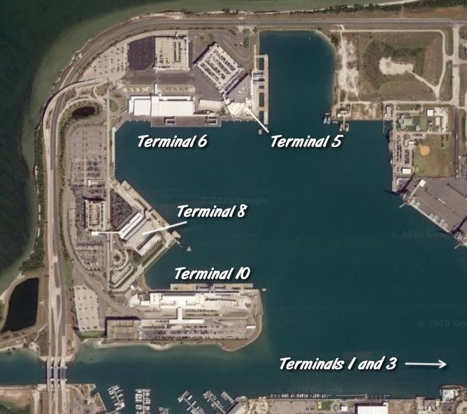 Map of Port Canaveral Terminals