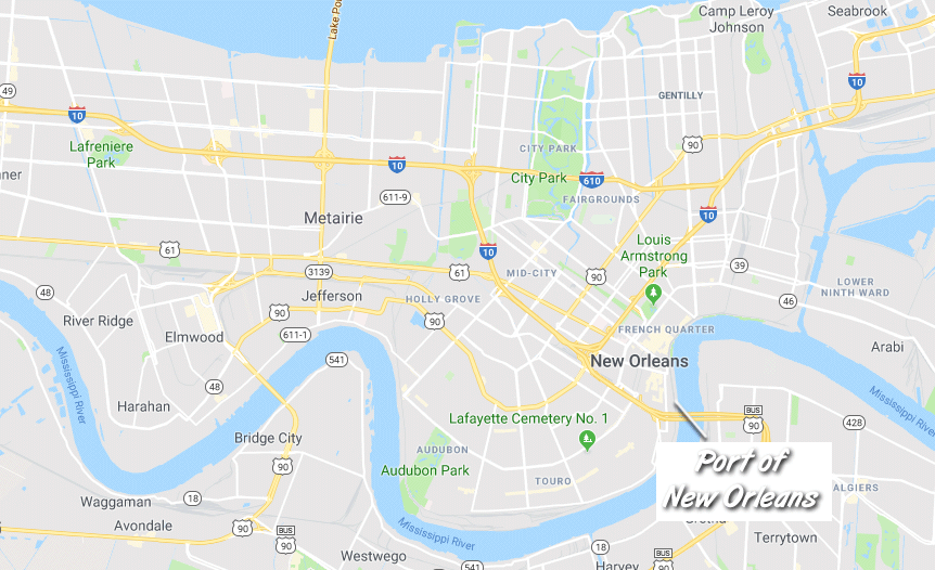 Port of New Orleans map