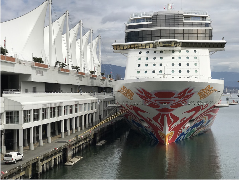 Norwegian Joy docked at the Port of Vancouver