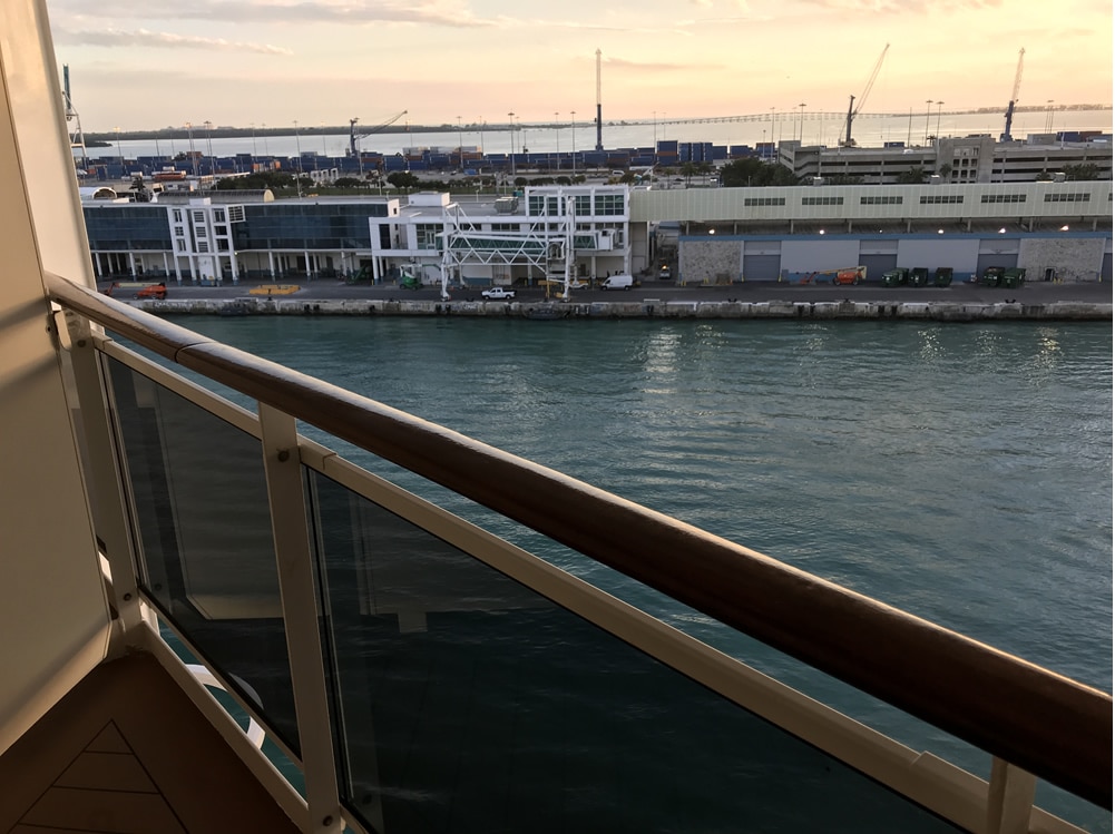 View of cruise port from balcony