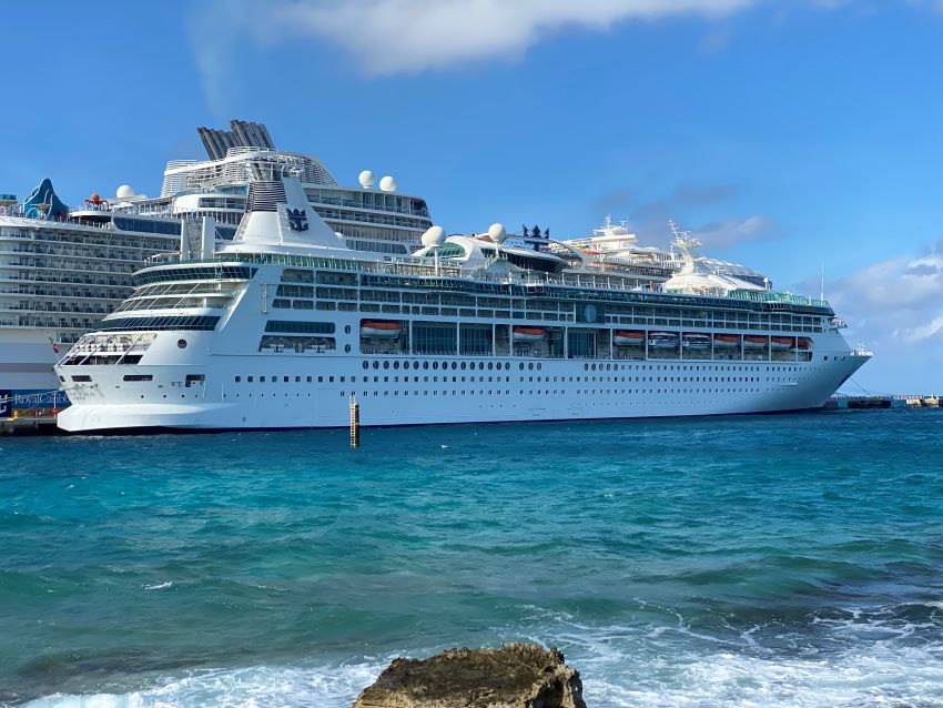 Rhapsody of the Seas docked at CocoCay