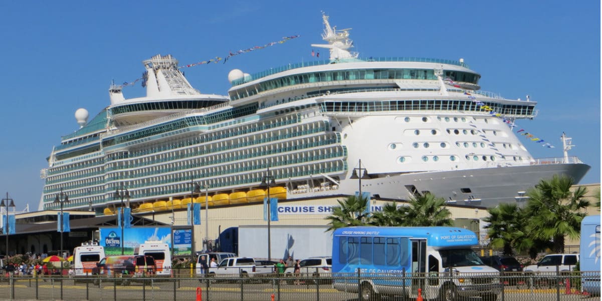 Ship in port in Galveston