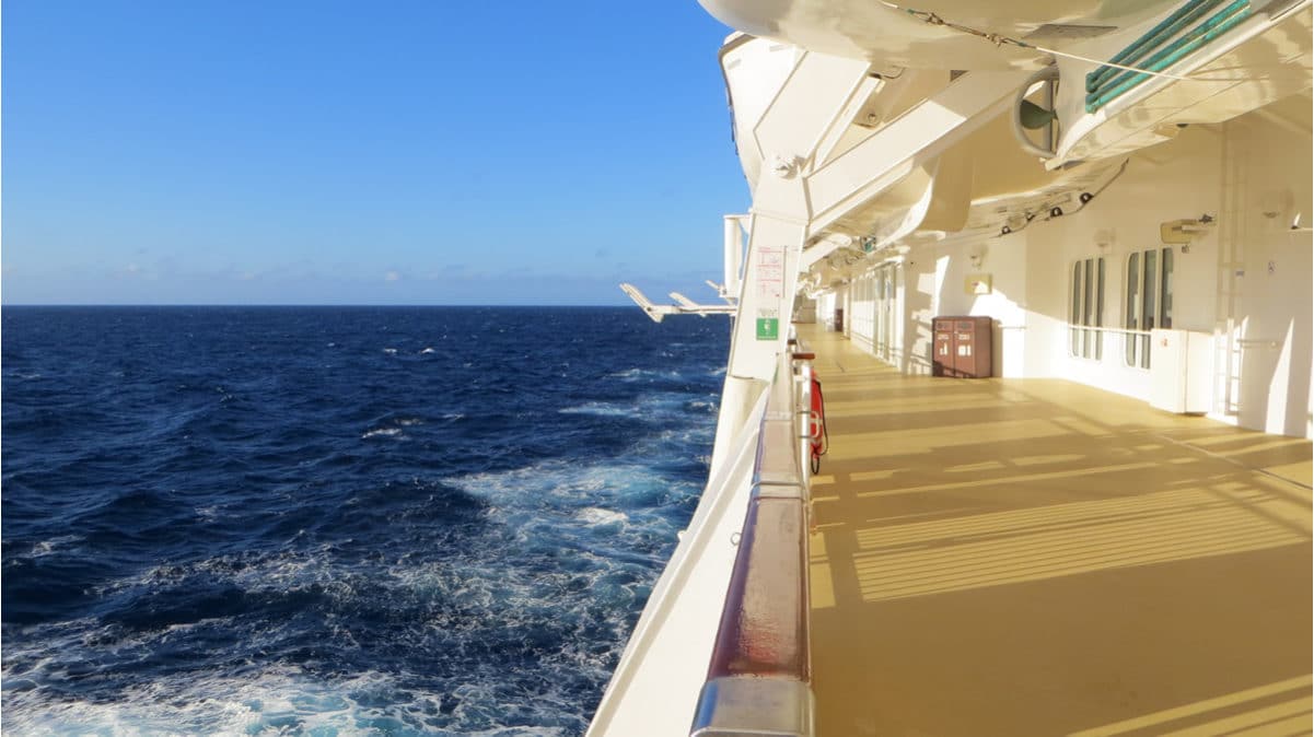 Seaview from the deck of a cruise ship