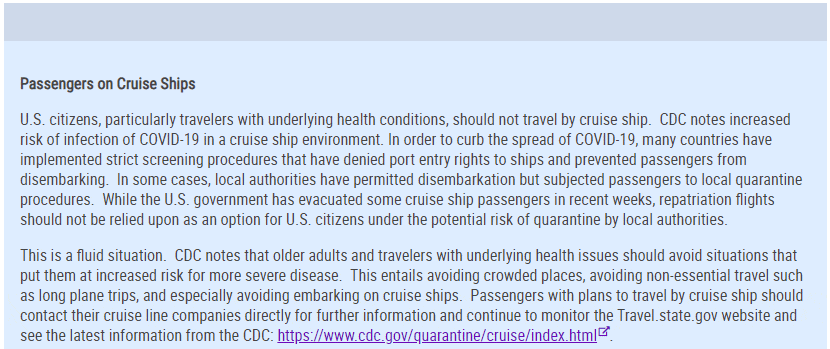 State Department statement on cruising