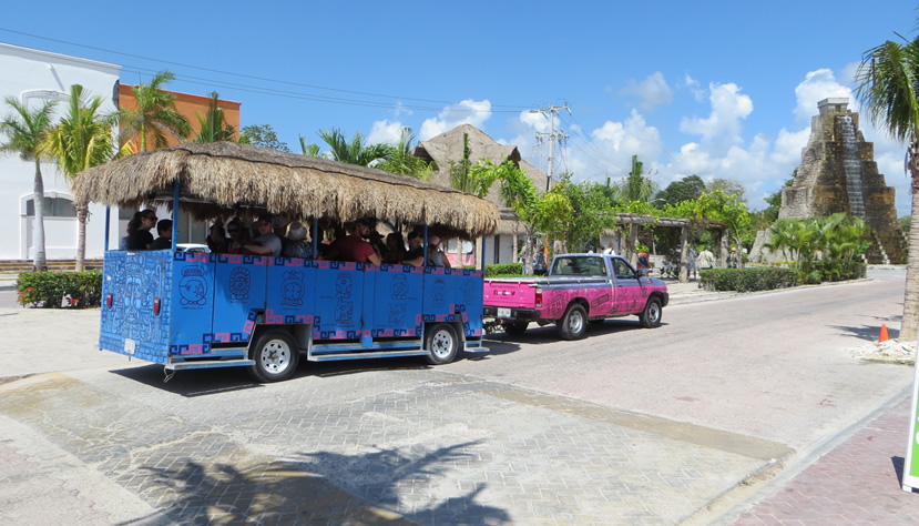 Trolley in Costa Maya to Mahahual